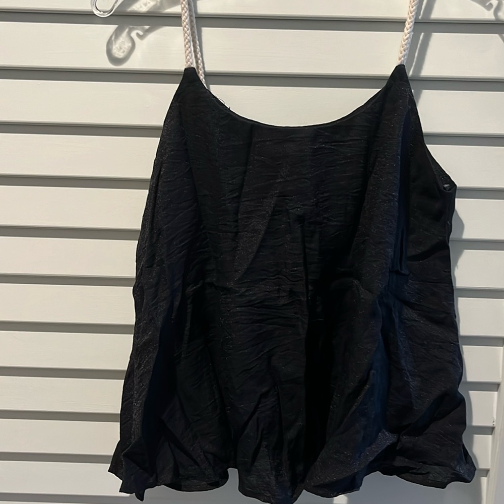 JOA. Black Flowy tank top. Size small. New without tags